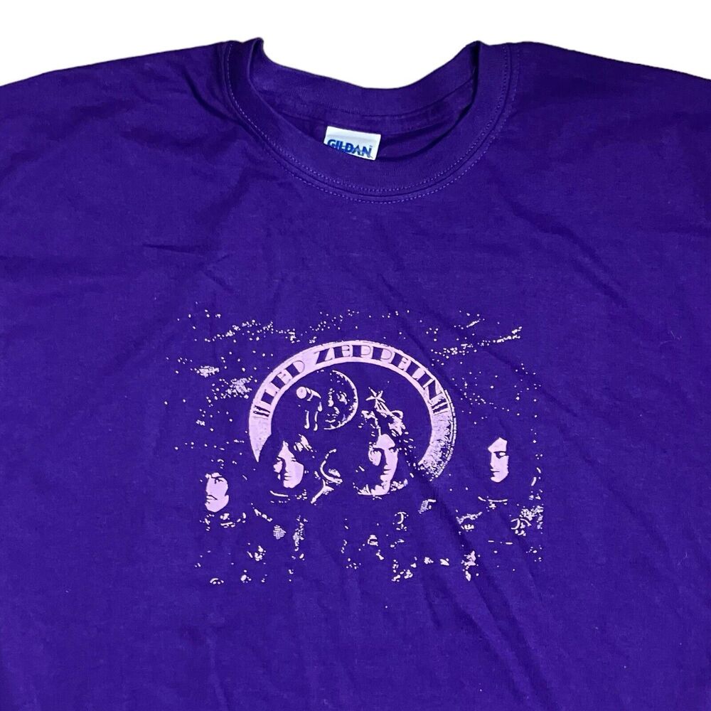Led Zeppelin Astronauts Adult L Purple Band T Shirt New Deadstock Gildan